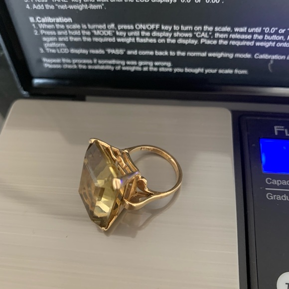 30 k citrine 14k gold ring - Picture 3 of 8